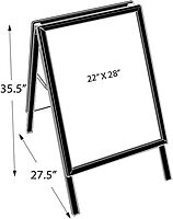 Azar Displays Slide-In Two-Sided A-Frame Sign Holder