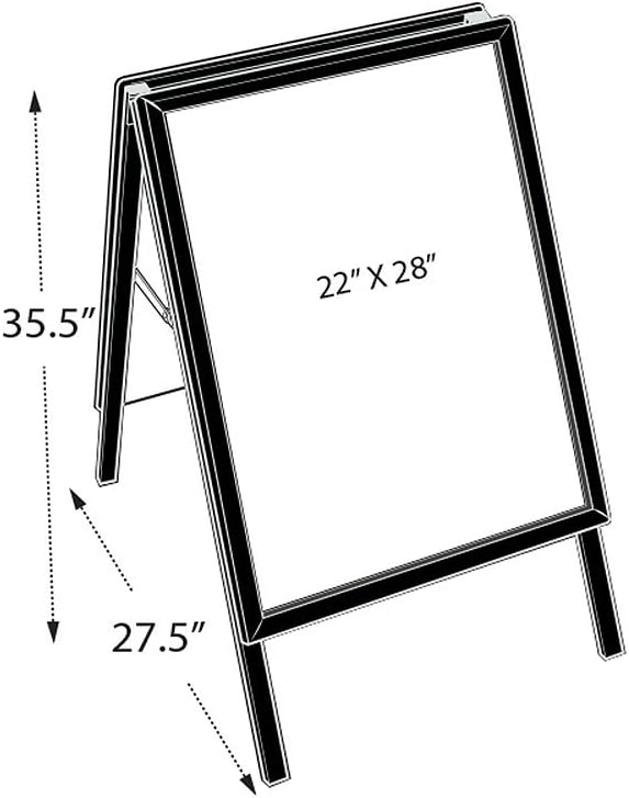 Azar Displays Slide-In Two-Sided A-Frame Sign Holder
