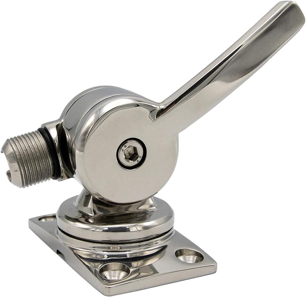 Shakespeare 6187 Sleek &amp; Compact Stainless Steel Rotatable 4-Way Ratchet Mount
