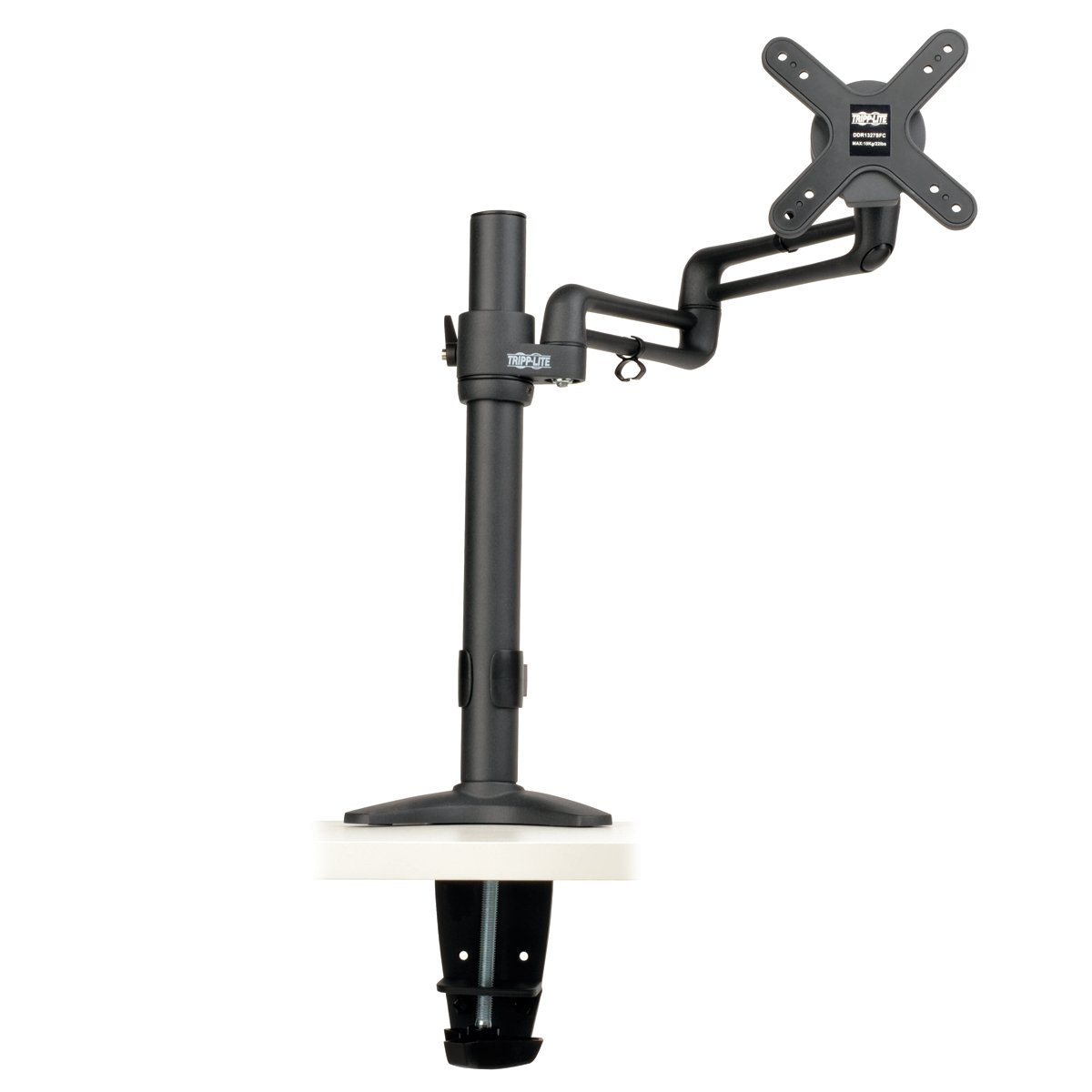 TRIPP LITE DDR1327SFC Display LCD Flex Arm Desk Mount Clamp 13-27 Inches Flat Screen Panel, Black