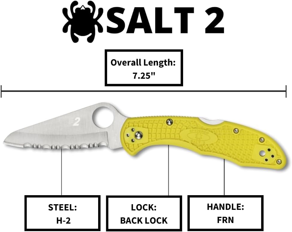 SPYDERCO Salt 2 Lightweight Folding Knife with FRN Handle