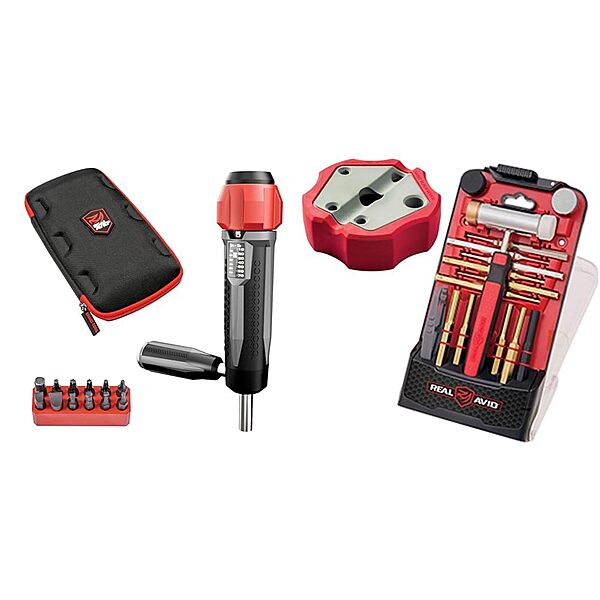 Real Avid Gunsmithing Torque Wrench Kit | All in One Torq Driver Tool with Screwdriver Bit Set & Brass Punch Set & Hammer