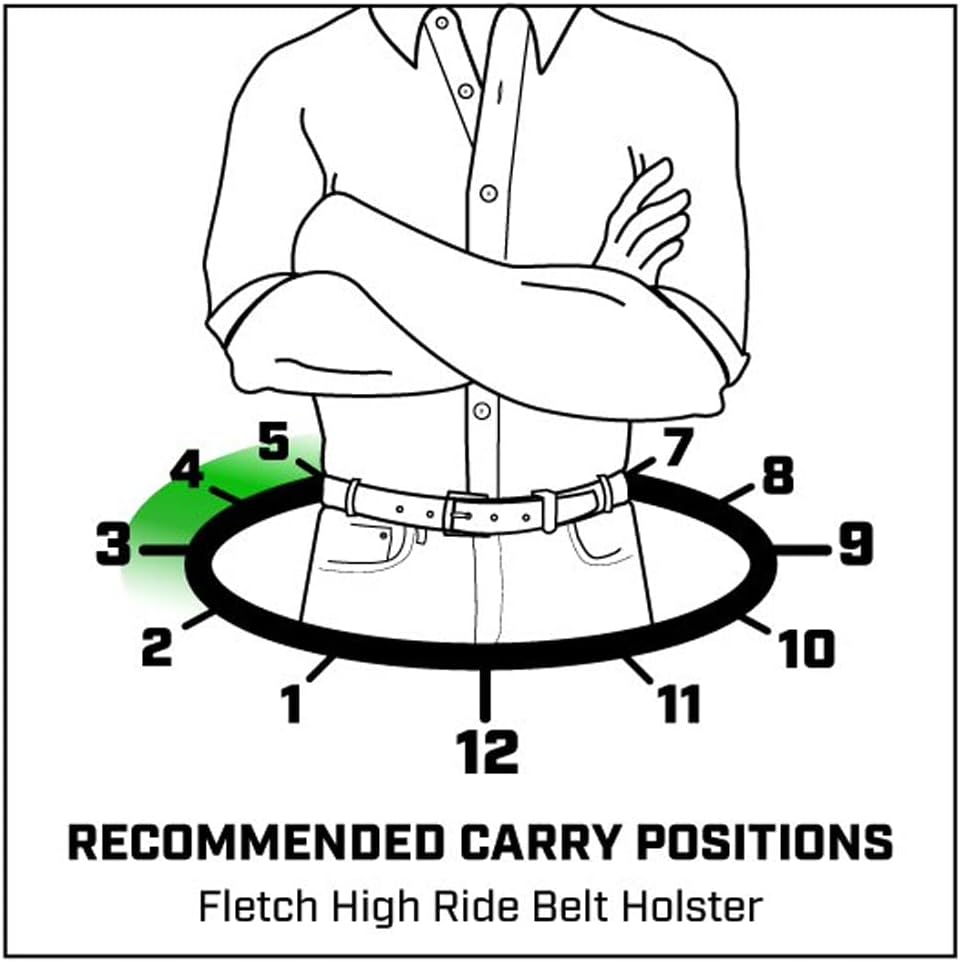 Galco Fletch High Ride Belt Holster Compatible with Sig Sauer P365 (STD & SAS), P365 .380, P365 withwo red dot, P365X