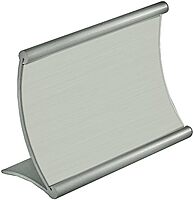 Azar Displays 300883 Curved Metal Sign Holder, 6"W x 4"H, Silver