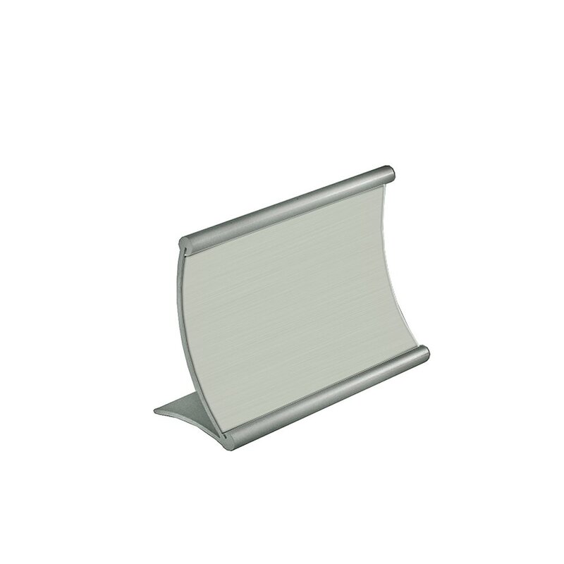 Azar Displays 300883 Curved Metal Sign Holder, 6"W x 4"H, Silver