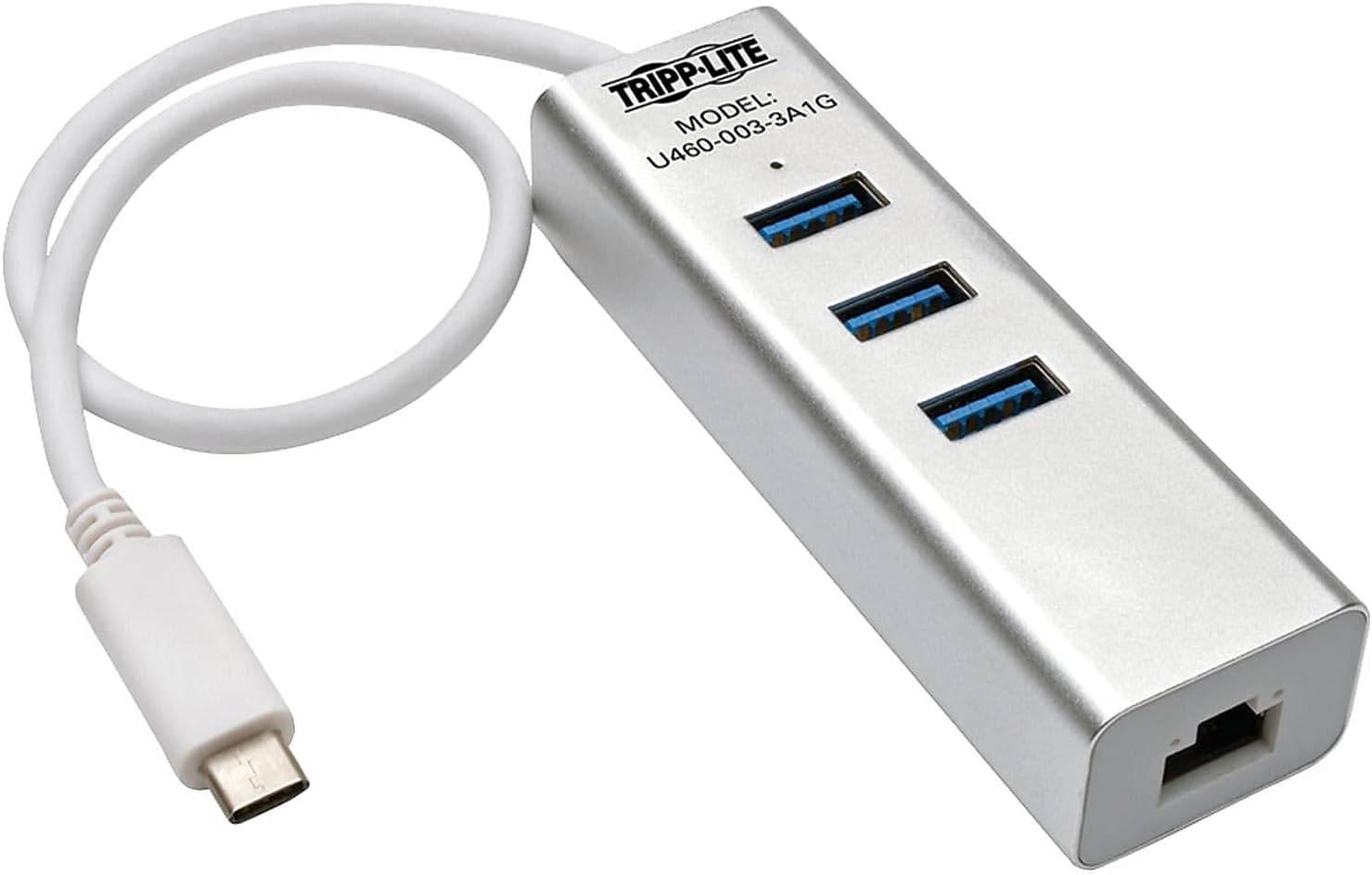 Tripp Lite 3-Port USB-C to USB-A Portable Hub with Gigabit Ethernet (RJ45)