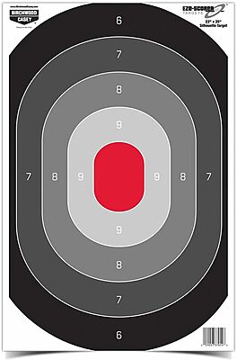 Birchwood Casey 23" x 35" Eze-Scorer Silhouette Oval Shoot-Up Brilliant White Paper Targets for Indoor and Outdoor Use
