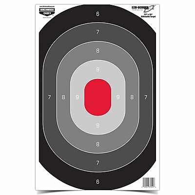 Birchwood Casey 23" x 35" Eze-Scorer Silhouette Oval Shoot-Up Brilliant White Paper Targets for Indoor and Outdoor Use