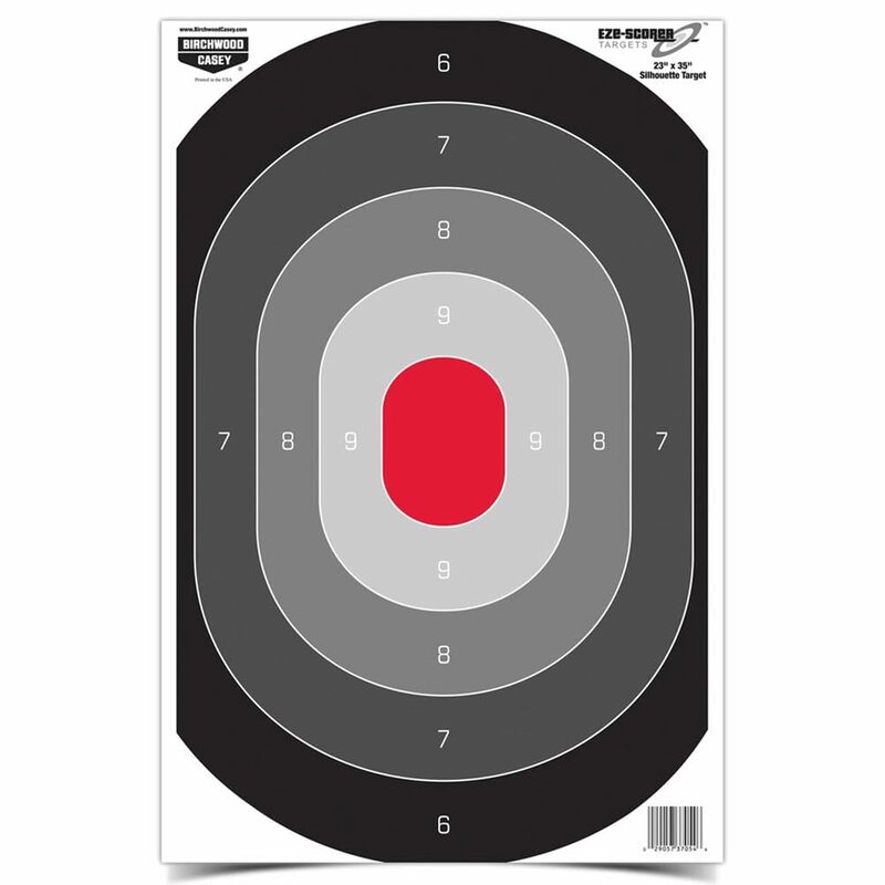 Birchwood Casey 23" x 35" Eze-Scorer Silhouette Oval Shoot-Up Brilliant White Paper Targets for Indoor and Outdoor Use