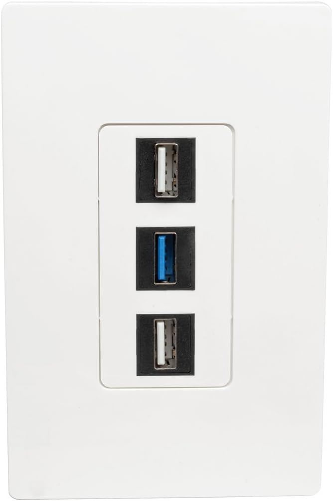 Tripp Lite Single-Gang Universal Keystone Wall Plate (N080 Series), White