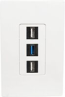 Tripp Lite Single-Gang Universal Keystone Wall Plate (N080 Series), White