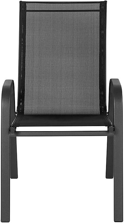 FLASH FURNITURE Brazos Series Outdoor Stackable Patio Chairs with Flex Comfort Material