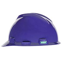 MSA V-Gard Slotted Full-Brim Protective Hard Hat with Staz-On Suspension
