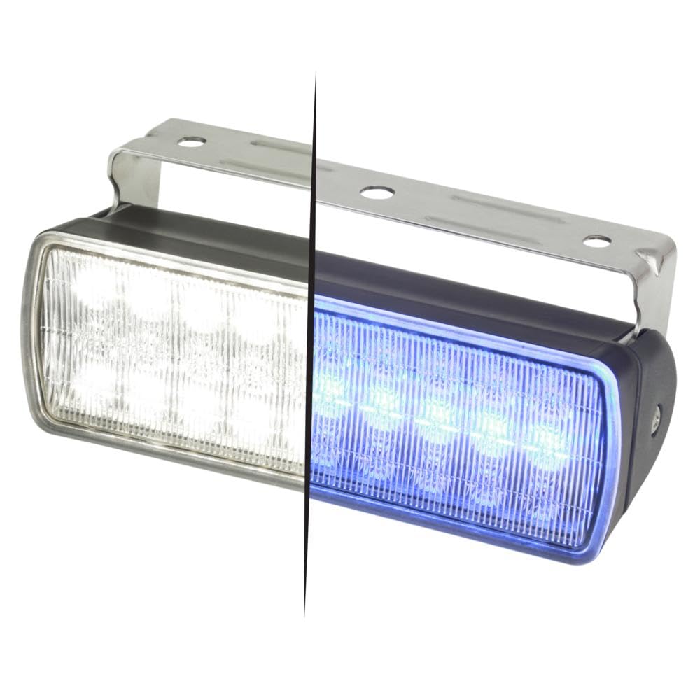 Hella Marine Sea Hawk XL Dual Color LED Floodlights - Blue/White LED - Black Housing