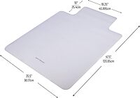 Mind Reader Office Chair Mat for Carpet, Chair Mat, PVC, 47.5" L x 35.5" W x 0.125" H, Set of 2, Clear Clear Set of 2