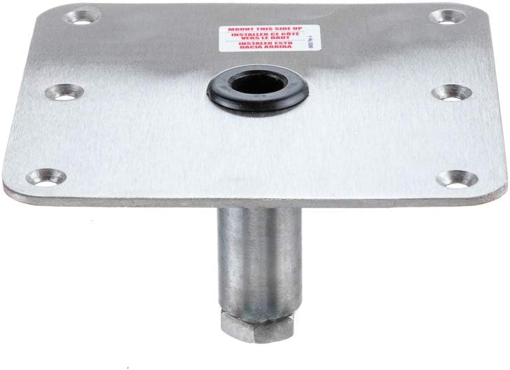 Attwood 977339-T Lock’N-Pin ¾-Inch Pedestal Package — 13-Inches Tall, Brushed Aluminum, 7x7-Inch Base Plate, Threaded