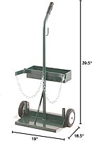 Harper Trucks 106T-21 Welding Cylinder Hand Truck, 40-Inch High x 19-Inch Wide, Tool Box, 6-Inch Pneumatic Wheels