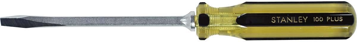 Stanley 100 Plus Flat Head Screwdrivers, 5/16in x 6in, Yellow/Black, Set Of 12 Screwdrivers