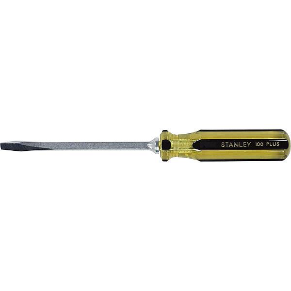 Stanley 100 Plus Flat Head Screwdrivers, 5/16in x 6in, Yellow/Black, Set Of 12 Screwdrivers