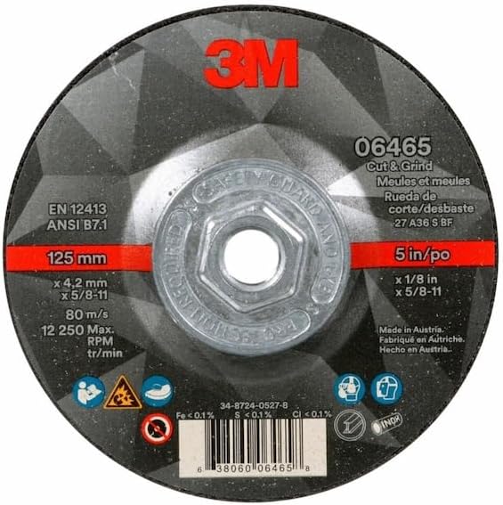3M 3M Cut & Grind Wheel, 06465, T27, 5 in (00638060064658)