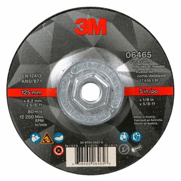 3M 3M Cut & Grind Wheel, 06465, T27, 5 in (00638060064658)