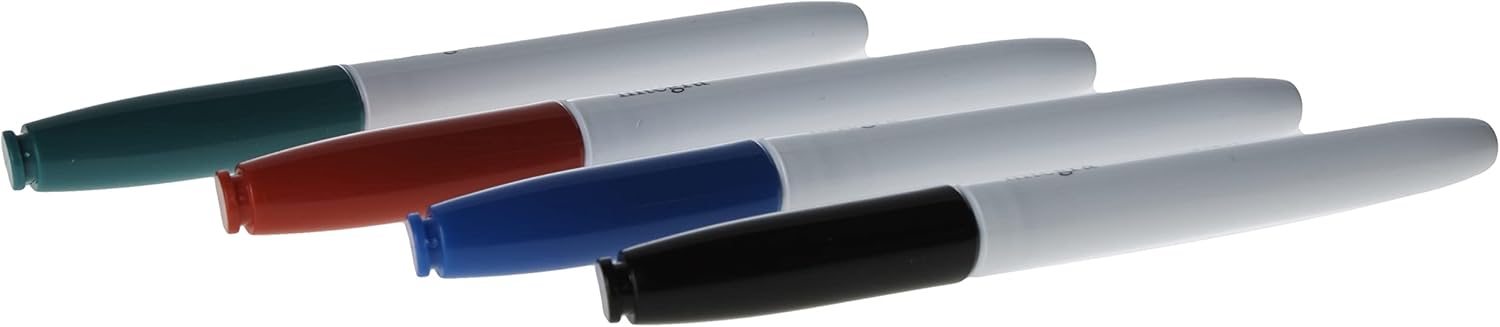 Integra Bullet Tip Dry-Erase Whiteboard Markers, Assorted Barrel, Assorted Ink, Pack Of 4 Markers