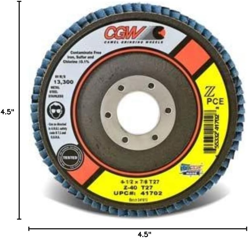 CGW Camel - Flap Discs Z-Poly Economy 4-1/2" x 7/8" 40-grit - Qty 10-41702