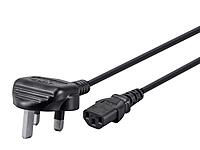 Monoprice Power Cord - 6 Feet - Black | BS 1363 (UK) to IEC 60320 C13, 18AWG, 5A/1250W, 250V, 3-Prong, Fused