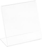 Azar Displays Acrylic L-Shaped Sign Holders, Clear - Pack of 10