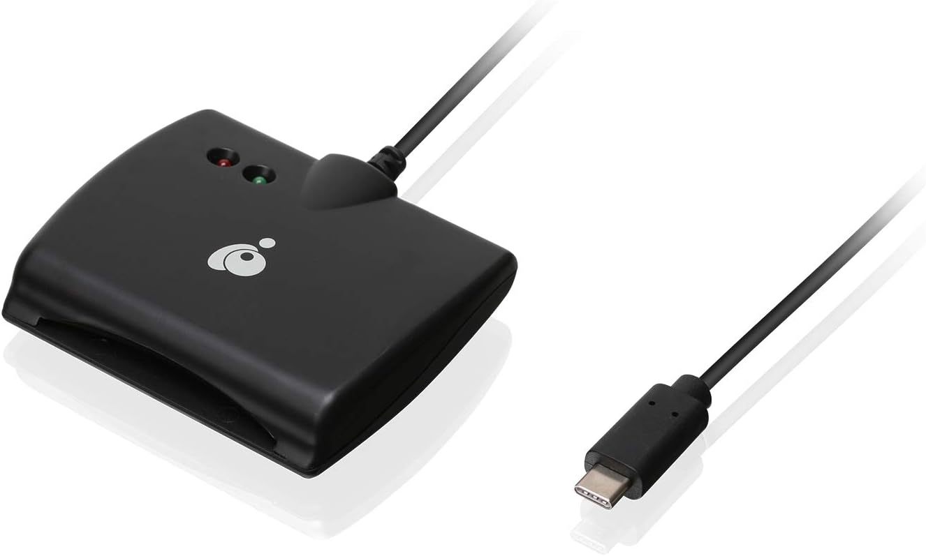 IOGEAR USB-C Common Access CAC Smart Card Reader - DOD - Government - Healthcare - TAA Compliant - GSR205