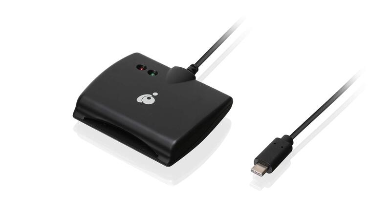 IOGEAR USB-C Common Access CAC Smart Card Reader - DOD - Government - Healthcare - TAA Compliant - GSR205