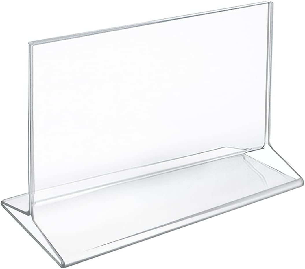 Azar Displays Top-Load Acrylic Sign Holders, Clear, Pack of 10