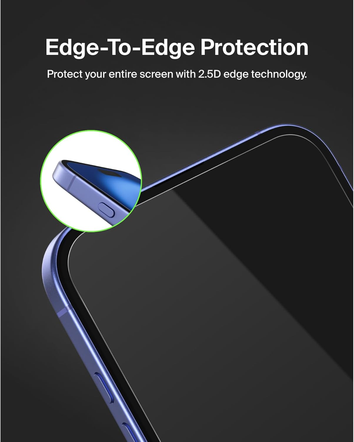 Belkin ScreenForce TemperedGlass Treated Screen Protector for iPhone 16 Plus, 15