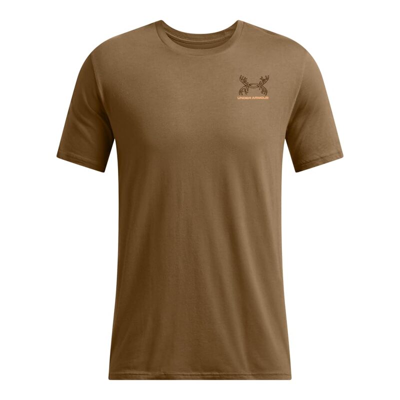 UNDER ARMOUR Mens Schematic White Tail Short Sleeve T Shirt Graphic Tee
