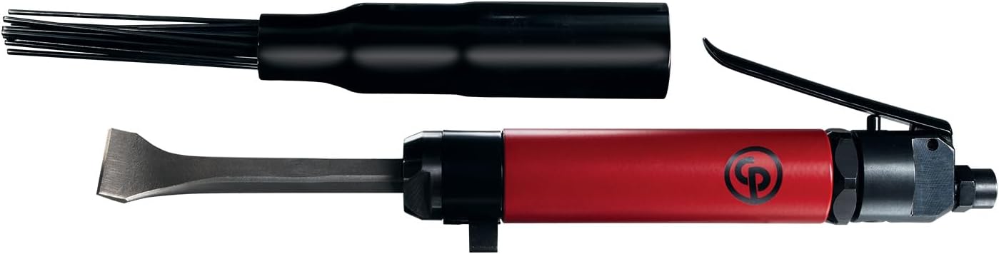 Chicago Pneumatic CP7120 Air Powered Adjustable Needle Scaler and Chisel, 4,600 BPM, Red
