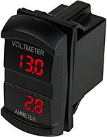 Sea-Dog 421645-1 Rocker Switch Style Dual Volt/Amp Meter