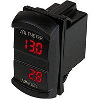 Sea-Dog 421645-1 Rocker Switch Style Dual Volt/Amp Meter