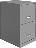 Realspace SOHO Smart 18inD Vertical 2-Drawer File Cabinet, Silver