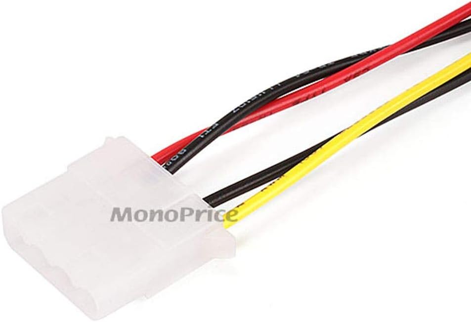 Monoprice SATA Cable - 1 Feet - SATA 15-pin Male to 4-pin Molex and 4-pin Power Cable