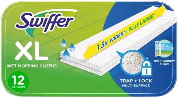 Swiffer Sweeper XL Wet Mopping Pads, White, Pack Of 12 Pads