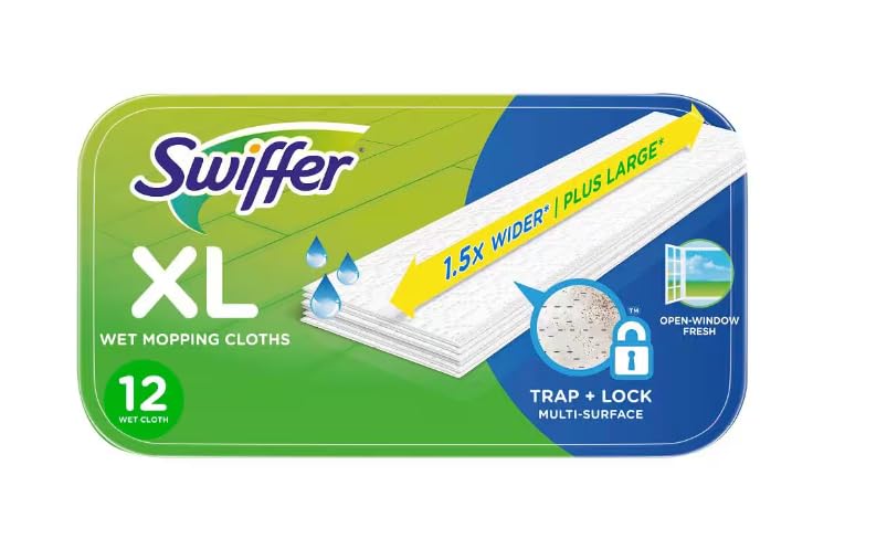 Swiffer Sweeper XL Wet Mopping Pads, White, Pack Of 12 Pads