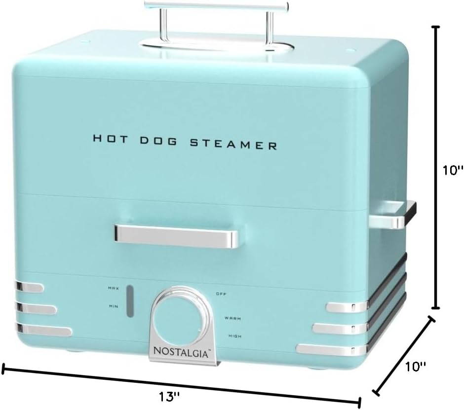 NOSTALGIA Extra Large Diner-Style Hot Dog Steamer & Bun Warmer