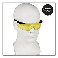 Smith & Wesson 19826 Magnum 3G Safety Eyewear, Polycarbonate Anti-Scratch Lenses, One Size, Black Nylon Frame, Amber