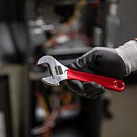 Klein Tools D507-8 Adjustable Wrench, Extra Capacity Jaw Forged Drive Wrench with High Polish Chrome Finish