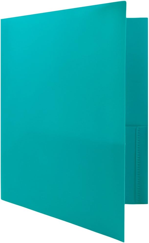 JAM Paper Plastic 2-Pocket POP Folders with Metal Prongs