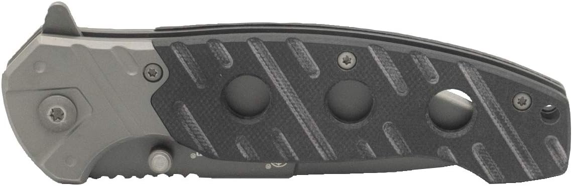 Smith & Wesson 7.75in Ti-Nitride, High Carbon S.S. Folding Knife with 3.25in Drop Point Blade and G10 Aluminum Handle