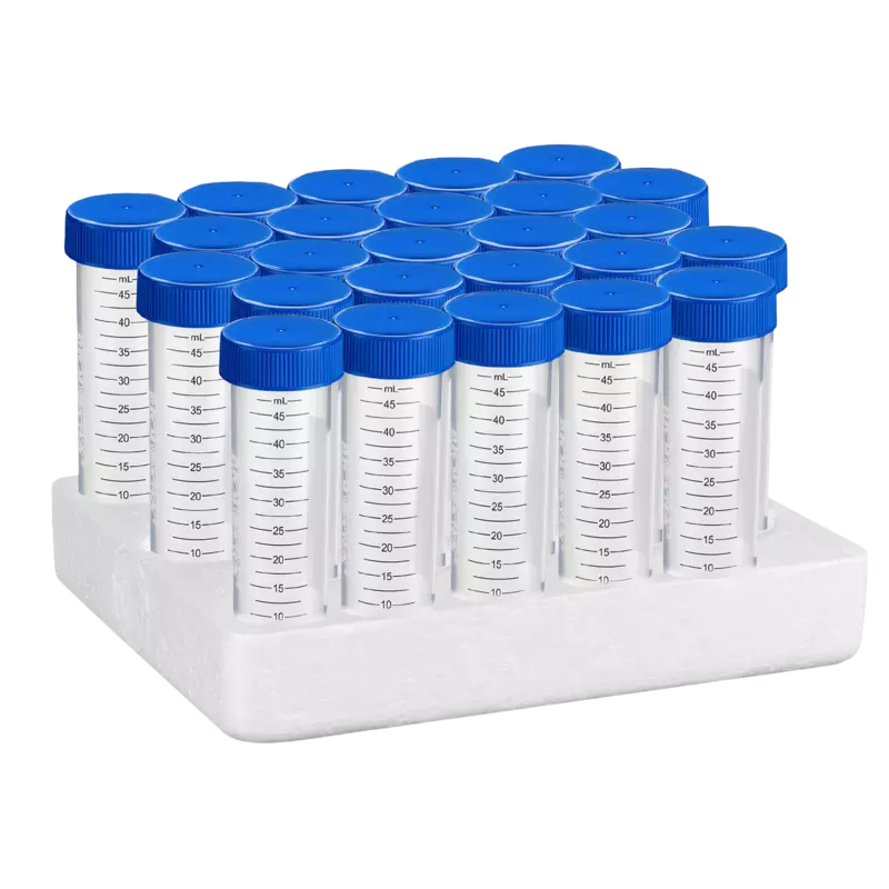50ml Centrifuge Tube, Flat-top Cap, PP Tube, Sterile, DNase & RNase free, Conical Bottom, Rack Pack