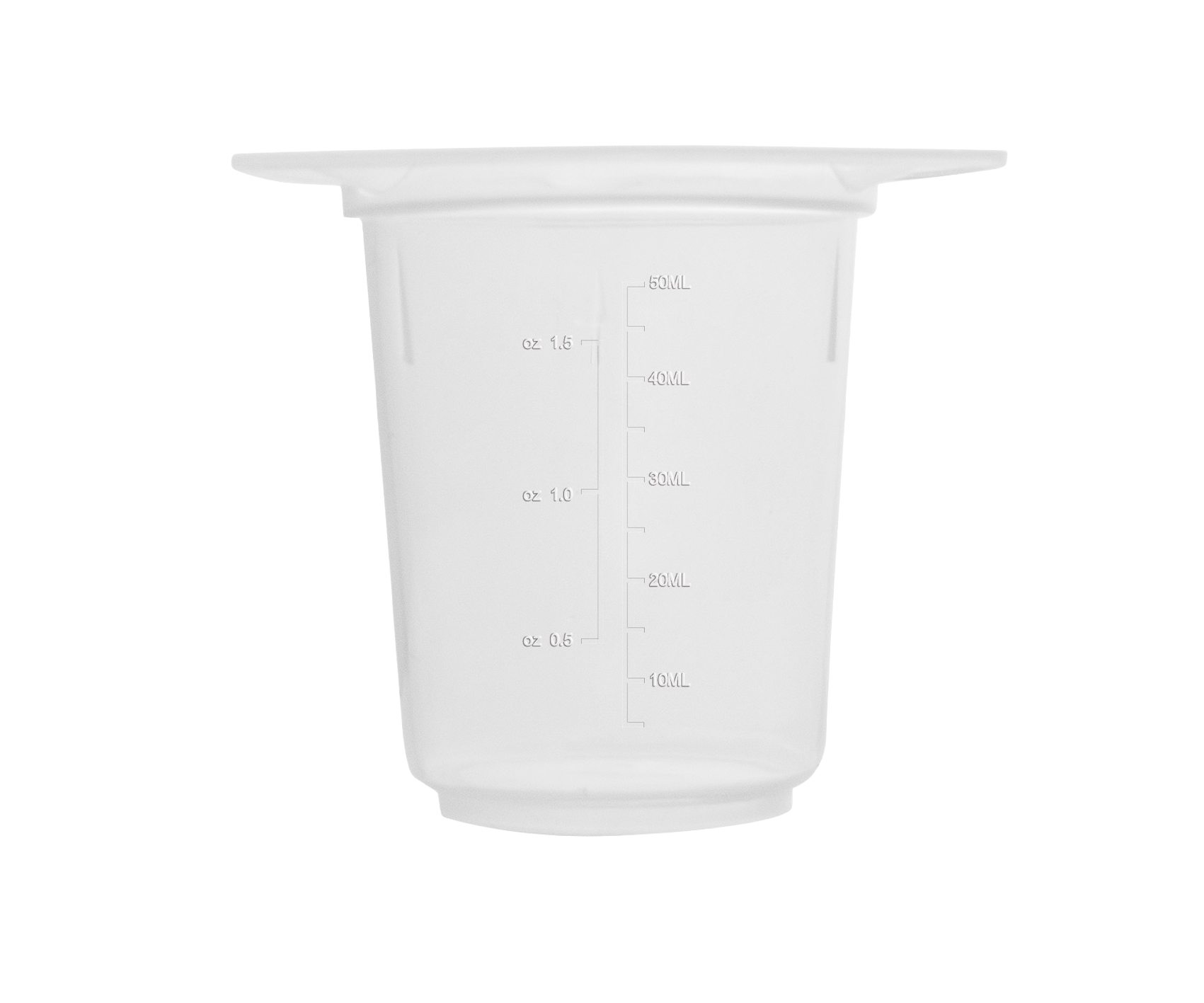 Biologix Tri-Cornered Beakers, 50ml, PP, Three pour spouts, Disposable, 25 Pieces/Sleeve, 4 Sleeves/Case
