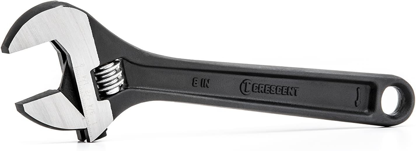 Crescent 8" Adjustable Black Oxide Wrench, Bagged - AT28BK