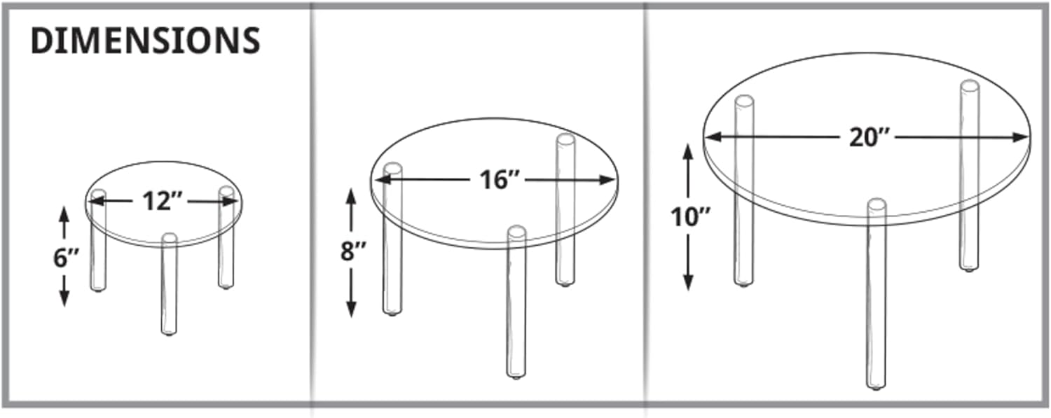 Azar Displays 515305 Large Acrylic Round Riser (3 Piece Set)